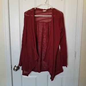 Dark Red Lightweight Cardigan